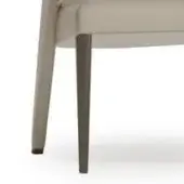 Wave chair, graphite finish, light beige upholstery, curved backrest, tapered wood legs, minimalist design, studio shot, white background.